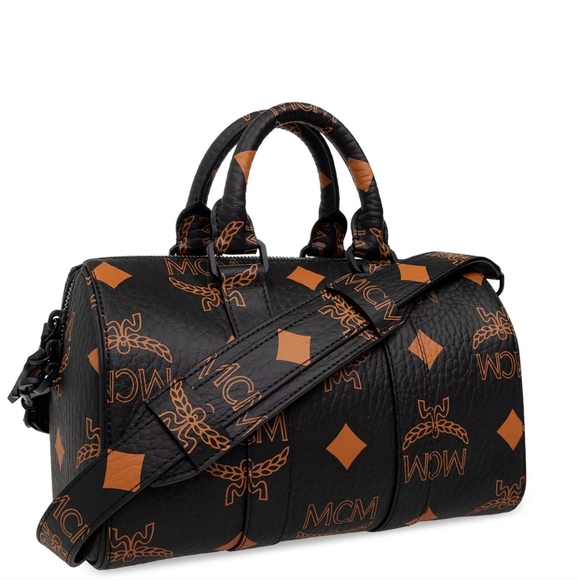 NWT..MCM BLACK & TAN VISETOS CROSSBODY PRINT BAG - Picture 3 of 7